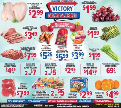 Victory Meat Market Flyer April 14 to 18