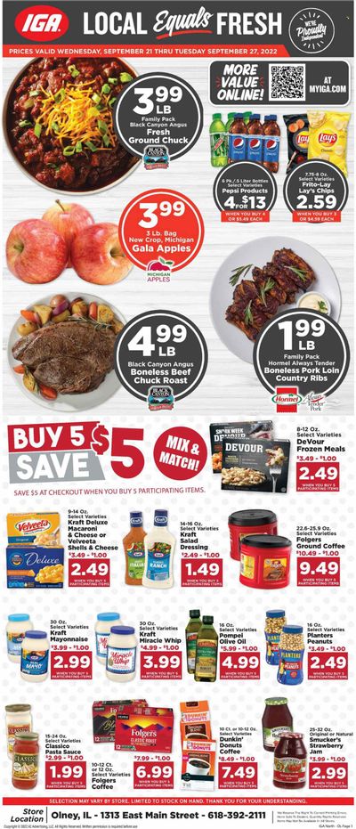 IGA (IL) Weekly Ad Flyer Specials September 21 to September 27, 2022 IGA (IL) Weekly Ad Flyer Specials September 21 to September 27, 2022