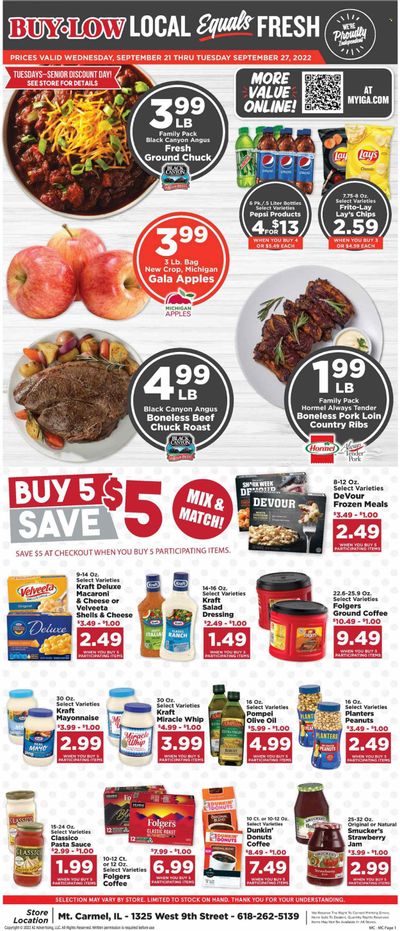IGA (IL) Weekly Ad Flyer Specials September 21 to September 27, 2022