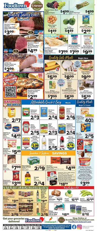 Foodtown (NJ, NY, PA) Weekly Ad Flyer Specials September 23 to September 29, 2022