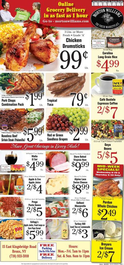 Morton Williams (NY) Weekly Ad Flyer Specials September 23 to September 29, 2022 Morton Williams (NY) Weekly Ad Flyer Specials September 23 to September 29, 2022