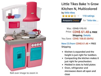 Amazon Canada Deals: Save 64% on Little Tikes Bake ‘n Grow Kitchen N + 22% on Family Birthday Wall Hanging Calendar
