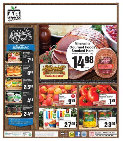 AG Foods Flyers September 25 to October 1