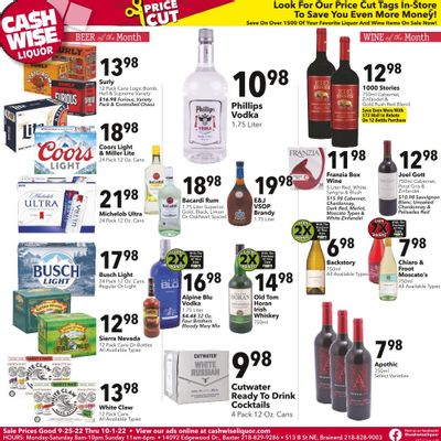 Cash Wise Liquor Only (MN) Weekly Ad Flyer Specials September 25 to October 1, 2022