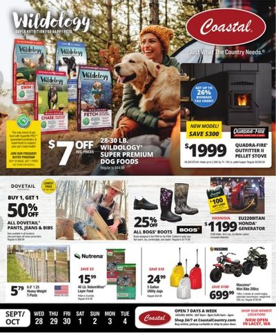Coastal Farm & Ranch Weekly Ad Flyer Specials September 28 to October 4, 2022