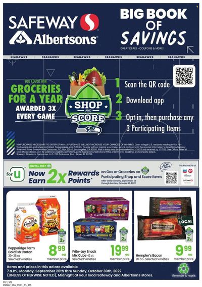 Safeway (WA) Weekly Ad Flyer Specials September 26 to October 30, 2022