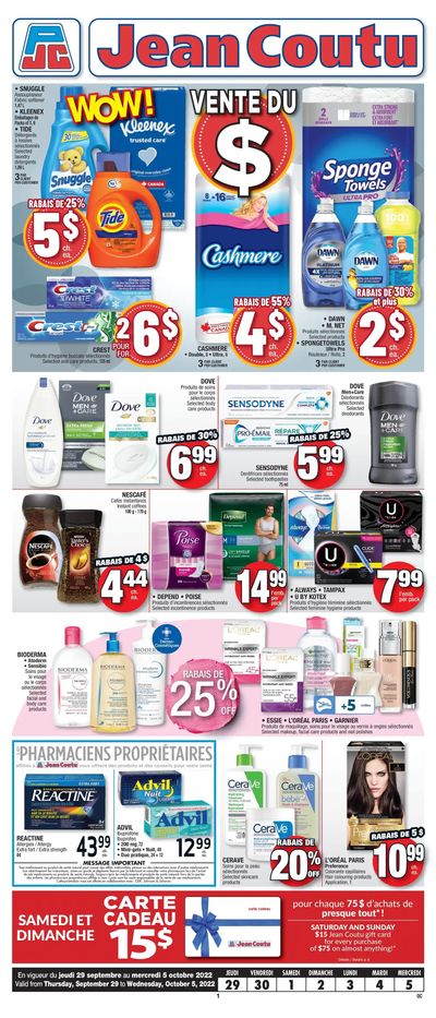 Jean Coutu (QC) Flyer September 29 to October 5