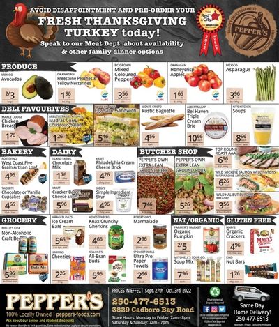 Pepper's Foods Flyer September 27 to October 3
