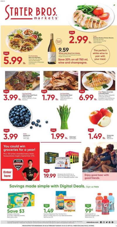 Stater Bros. (CA) Weekly Ad Flyer Specials September 28 to October 4, 2022