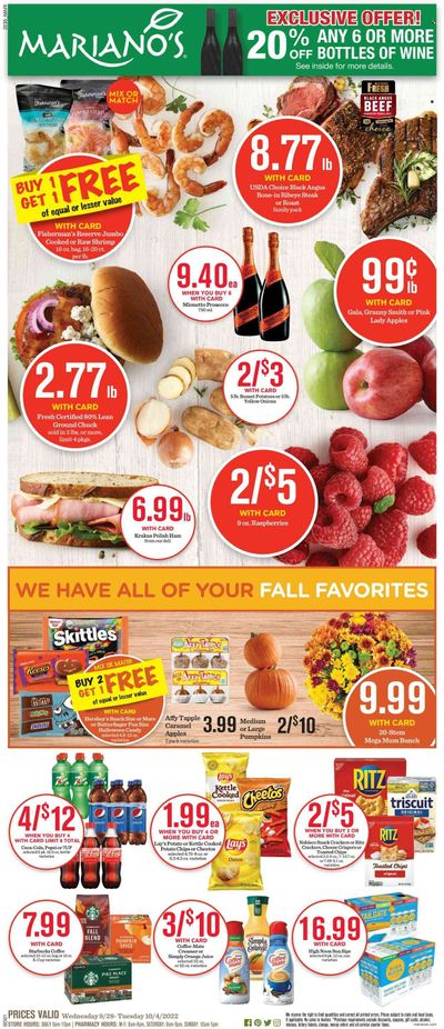 Mariano’s (IL) Weekly Ad Flyer Specials September 28 to October 4, 2022