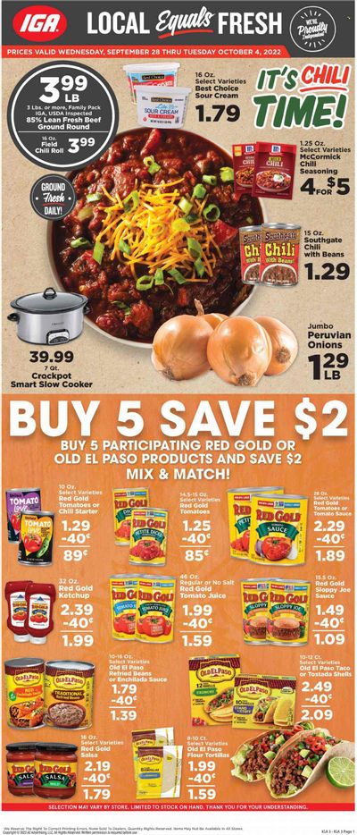 IGA (VA) Weekly Ad Flyer Specials September 28 to October 4, 2022