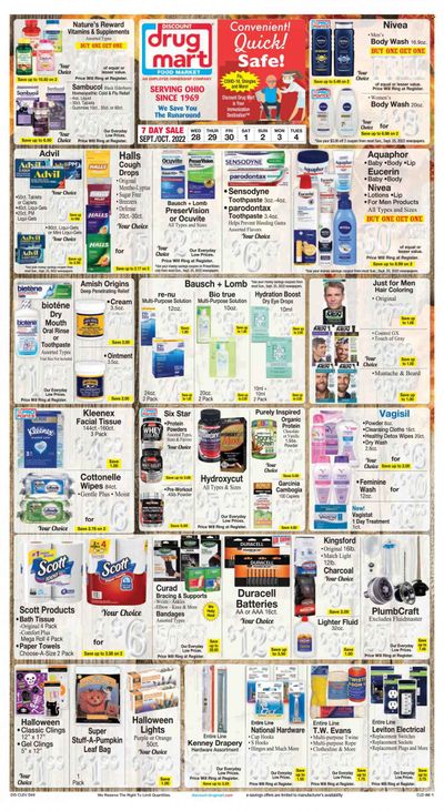 Discount Drug Mart (OH) Weekly Ad Flyer Specials September 28 to October 4, 2022
