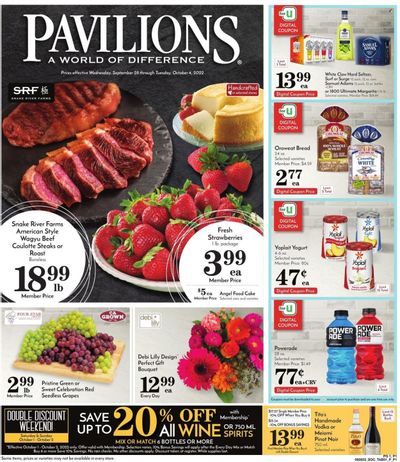 Pavilions (CA) Weekly Ad Flyer Specials September 28 to October 4, 2022
