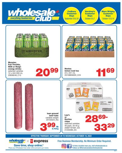 Wholesale Club (West) Flyer September 29 to October 19
