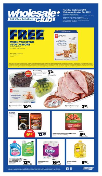 Real Canadian Wholesale Club Flyer September 29 to October 5