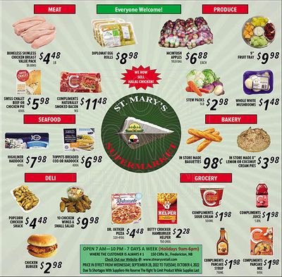 St. Mary's Supermarket Flyer September 28 to October 4