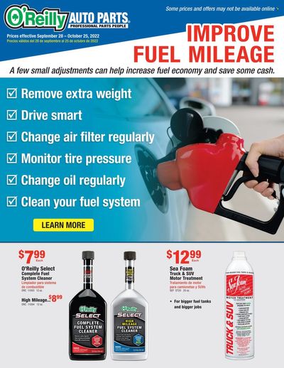 O'Reilly Auto Parts Weekly Ad Flyer Specials September 28 to October 25, 2022