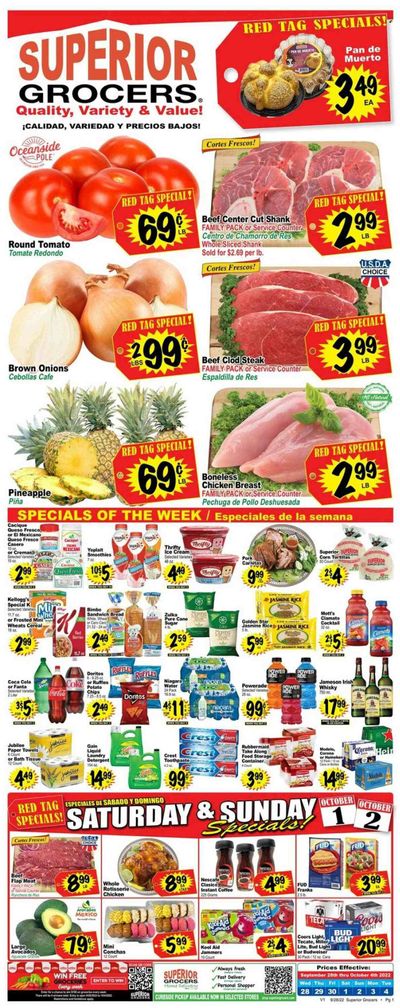 Superior Grocers (CA) Weekly Ad Flyer Specials September 28 to October 4, 2022