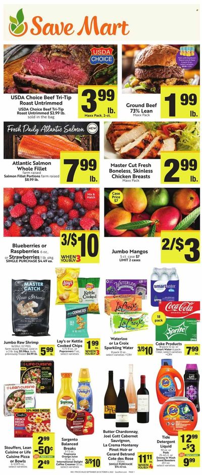 Save Mart (CA, NV) Weekly Ad Flyer Specials September 28 to October 4, 2022