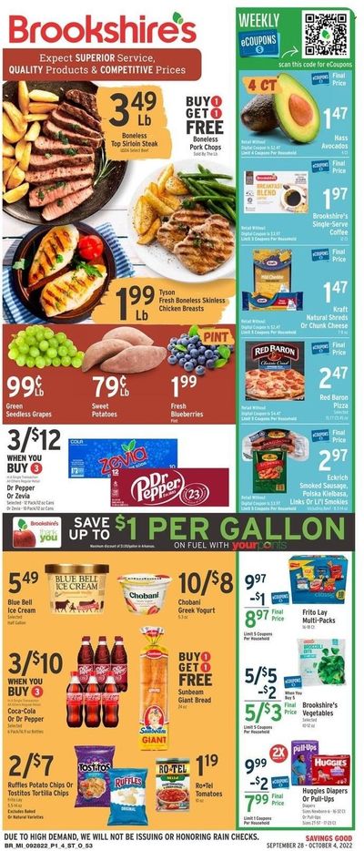 Brookshires (AR, LA, TX) Weekly Ad Flyer Specials September 28 to October 4, 2022