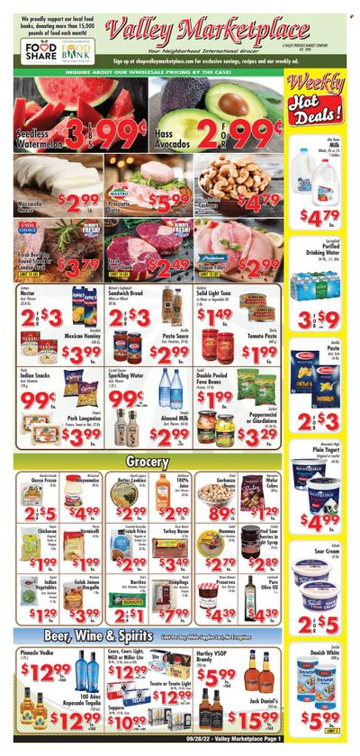 Valley Marketplace (CA) Weekly Ad Flyer Specials September 28 to October 4, 2022