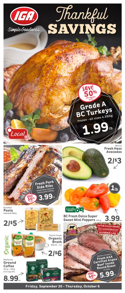 IGA Stores of BC Flyer September 30 to October 6