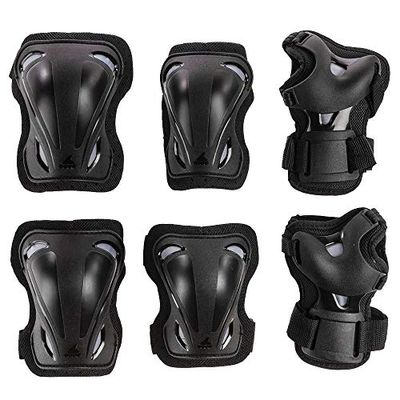 Rollerblade Skate Gear 3 Pack Protective Gear, Knee Pads, Elbow Pads and Wrist Guards, Inline Skating, Multi Sport Protection, Unisex, Black, S $32 (Reg $33.60)