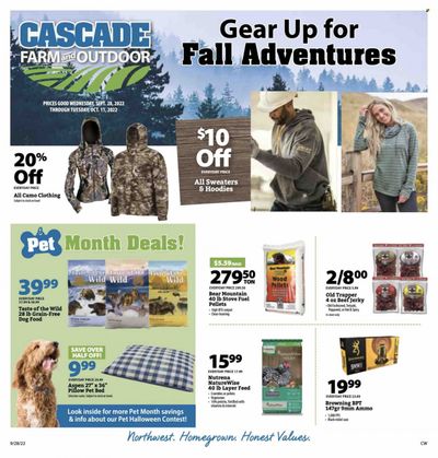 Cascade Farm And Outdoor (OR, WA) Weekly Ad Flyer Specials September 28 to October 11, 2022