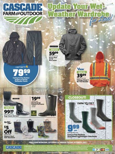 Cascade Farm And Outdoor (OR, WA) Weekly Ad Flyer Specials September 28 to October 4, 2022