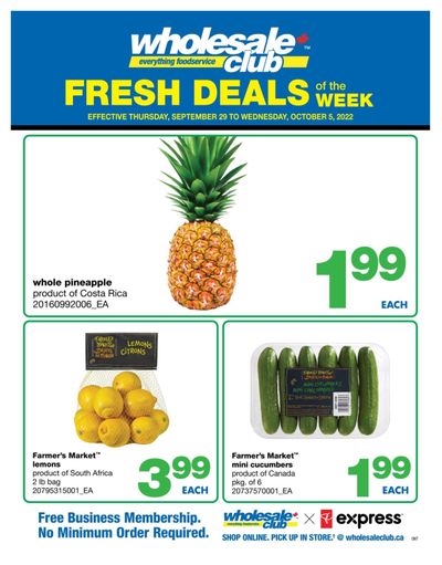 Wholesale Club (ON) Fresh Deals of the Week Flyer September 29 to October 5