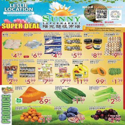 Sunny Supermarket (Leslie) Flyer September 30 to October 6