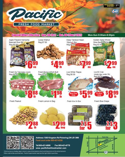 Pacific Fresh Food Market (Pickering) Flyer September 30 to October 6