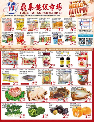 Tone Tai Supermarket Flyer September 30 to October 6