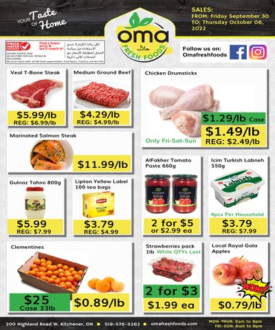 Oma Fresh Foods Flyer September 30 to October 6