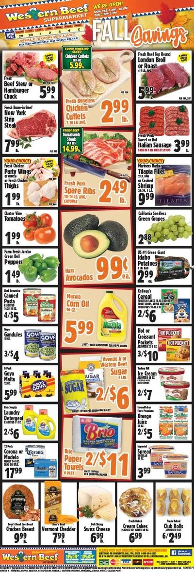 Western Beef (FL, NY) Weekly Ad Flyer Specials September 29 to October 5, 2022