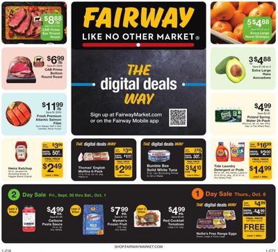 Fairway Market (CT, NJ, NY) Weekly Ad Flyer Specials September 30 to October 6, 2022