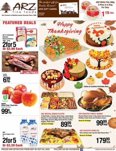 Arz Fine Foods Flyer September 30 to October 6