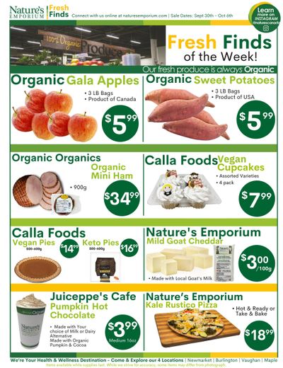 Nature's Emporium Weekly Flyer September 30 to October 6