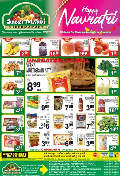 Sabzi Mandi Supermarket Flyer September 30 to October 5
