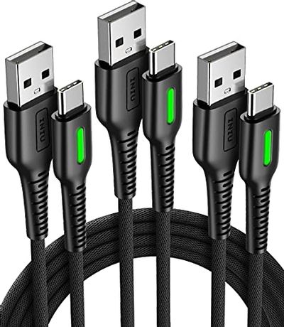 INIU USB C Cable, [3 Pack] 3.1A QC 3.0 Fast Charging Type C Cable, [1.6+3.3+10ft] Nylon Braided Phone Data Cord with Organizing Strap for Samsung S21 S20 S10 Note 10 Google LG HTC Motorola Huawei etc $12.73 (Reg $16.98)