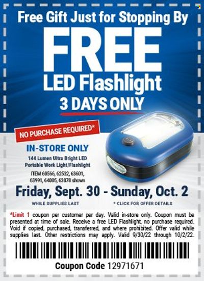 Harbor Freight Weekly Ad Flyer Specials September 30 to October 2, 2022