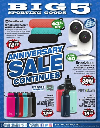 Big 5 (AZ, CA, CO, ID, NM, OR, UT, WA) Weekly Ad Flyer Specials September 30 to October 6, 2022