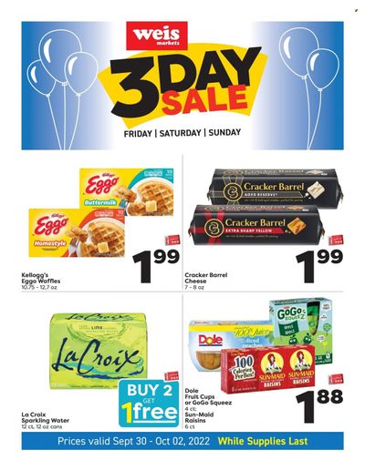 Weis (MD, NY, PA) Weekly Ad Flyer Specials September 30 to October 2, 2022