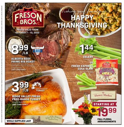 Freson Bros. Flyer October 7 to 13