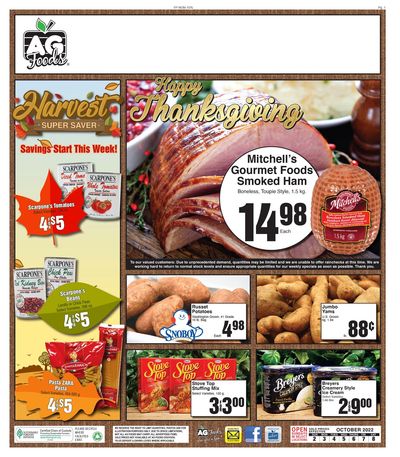 AG Foods Flyer October 2 to 8