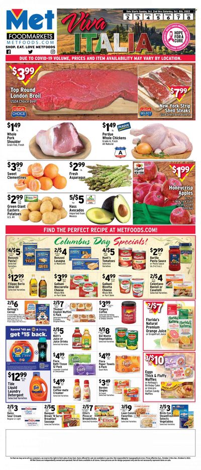 Met Foodmarkets Weekly Ad Flyer Specials October 2 to October 8, 2022