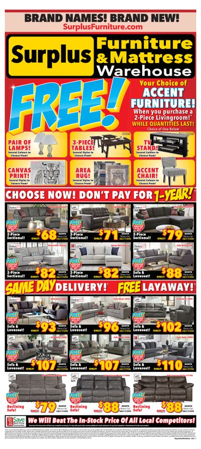 Surplus Furniture & Mattress Warehouse (Thunder Bay) Flyer October 3 to 23 Surplus Furniture & Mattress Warehouse (Thunder Bay) Flyer October 3 to 23