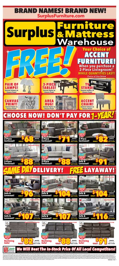 Surplus Furniture & Mattress Warehouse (Lethbridge) Flyer October 3 to 23
