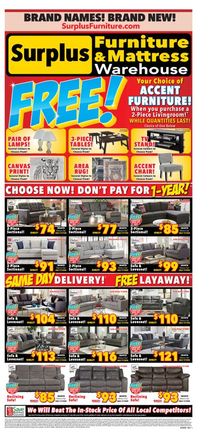 Surplus Furniture & Mattress Warehouse (Grand Falls Windsor) Flyer October 3 to 23
