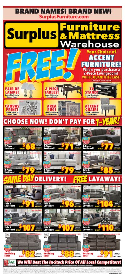 Surplus Furniture & Mattress Warehouse (Dartmouth) Flyer October 3 to 23